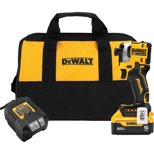 ATOMIC Brushless Cordless 3-Speed Impact Driver Kit, 1/4", 1825 in-lbs Max. Torque, 20 V, Lithium-Ion Haskins Industrial Inc.