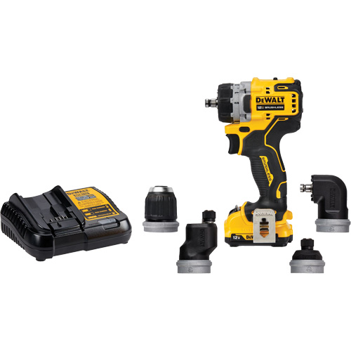 XTREME Brushless Cordless 5-in-1 Drill/Driver Kit, Lithium-Ion, 12 V, 3/8" Chuck Haskins Industrial Inc.