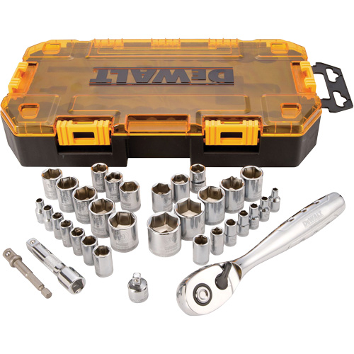 1/4" & 3/8" Drive Socket Set, 34 Pcs Haskins Industrial Inc.