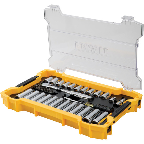 Jeu d'outils 3/8" & 1/2" pour m&eacute;canicien avec plateau & couvercle TOUGHSYSTEM 2.0 Haskins Industrial Inc.