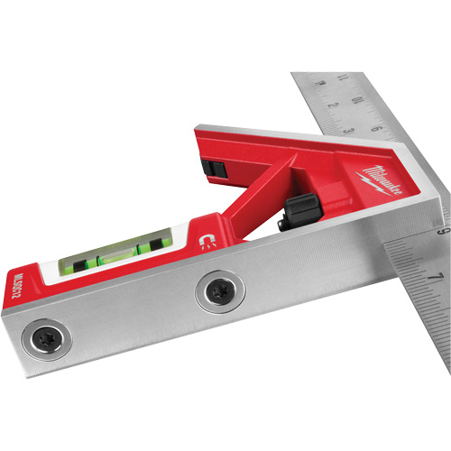 Magnetic Combination Square, 12" L, Stainless Steel, Plain Haskins Industrial Inc.