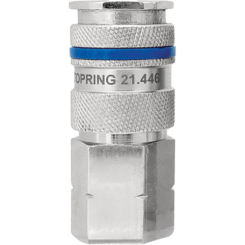 QUIKSILVER Industrial Quick Coupler, Nickel Plated Brass, 1/4", Female NPT, 435 PSI Haskins Industrial Inc.