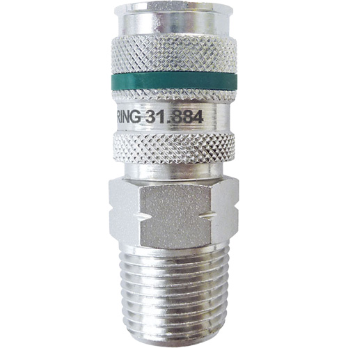 QUIKSILVER Ultraflo 7.8 mm Quick Coupler, Zinc-Plated Steel, 1/2", Male NPT, 362 PSI Haskins Industrial Inc.
