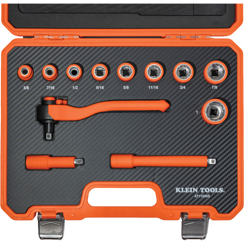 Insulated Ratchet & Socket Set with Case, 1000 V, 12 Pcs Haskins Industrial Inc.
