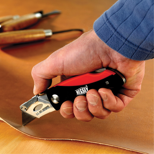 Folding Utility Knife, 2-3/8" Blade, Plastic/Cushion Handle Haskins Industrial Inc.