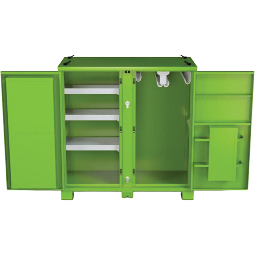 Armoire de rangement d'&eacute;PI sur place, Acier, Vert lime haute visibilit&eacute; Haskins Industrial Inc.
