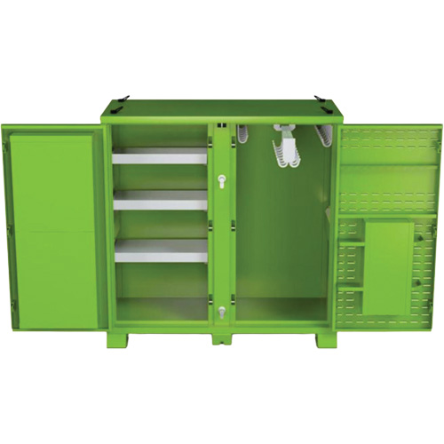 Armoire ventil&eacute;e pour le rangement d'&eacute;PI sur place, Acier, Vert lime haute visibilit&eacute; Haskins Industrial Inc.