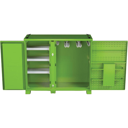 Armoire ventil&eacute;e pour le rangement d'&eacute;PI sur place, Acier, Vert lime haute visibilit&eacute; Haskins Industrial Inc.