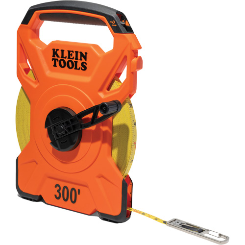 Open Reel Tape Measure with Single Hook and Carabiner, 1/2" x 300', 1/10" Graduations Haskins Industrial Inc.