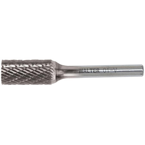 Double Cut Cylindrical Carbide Burr, 1/4" Dia., 1/4" Shank, 5/8" Depth of Cut Haskins Industrial Inc.