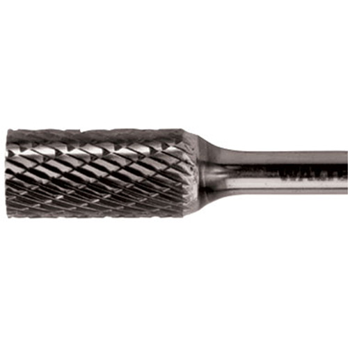 Double Cut Cylindrical Carbide Burr, 1/2" Dia., 1/4" Shank, 1" Depth of Cut Haskins Industrial Inc.