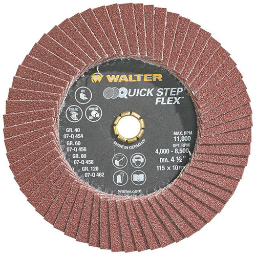Disque &agrave; lamelles QUICK-STEP FLEX, 4-1/2" x Type 29, Grain 80, Oxyde d'aluminium Haskins Industrial Inc.