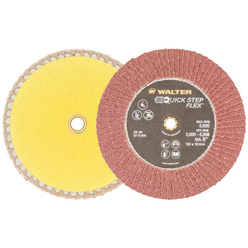 QUICK-STEP FLEX Flap Disc, 6" x Type 29, 60 Grit, Aluminum Oxide Haskins Industrial Inc.