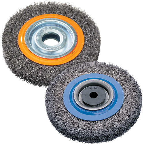 Wire Wheel Brush, 8" Dia., 0.118" Fill, 1-1/4" Arbor Haskins Industrial Inc.