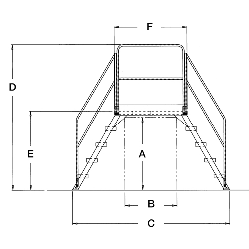 &eacute;chelles de liaison, 104" Port&eacute;e hors tout, 60" ha x 36" p, 24" Largeur de la marche Haskins Industrial Inc.