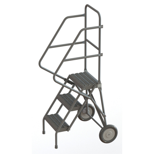 Rolling Ladder, 3 Steps, Serrated, 30" High Haskins Industrial Inc.