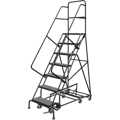 &eacute;chelles roulantes multidirectionnelles, 7 marches, Largeur de la marche 24", Hauteur de la plateforme 70", Acier Haskins Industrial Inc.