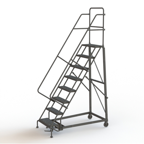 &eacute;chelles roulantes robustes, 8 marches, Largeur de la marche 24", Hauteur de la plateforme 80", Acier Haskins Industrial Inc.