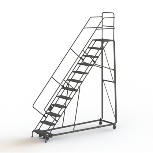 Heavy Duty Safety Slope Ladder, 12 Steps, Perforated, 50° Incline, 120" High Haskins Industrial Inc.