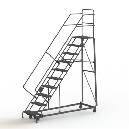 Heavy Duty Safety Slope Ladder, 10 Steps, Serrated, 50° Incline, 100" High Haskins Industrial Inc.
