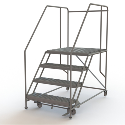 Mobile Work Platform, Steel, 4 Steps, 40" H, 36" D, 36" Step, Serrated Haskins Industrial Inc.