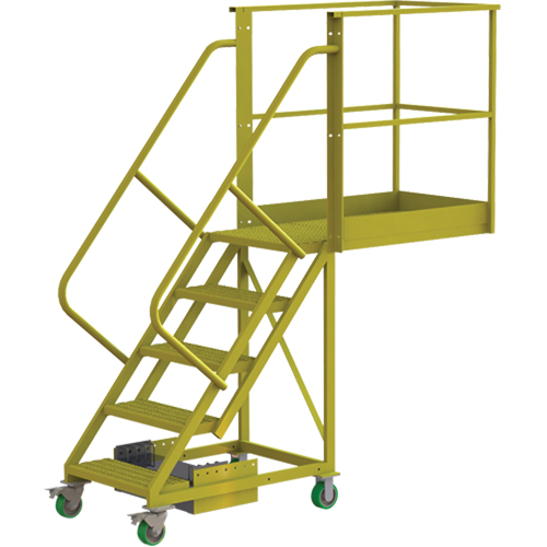Cantilever Rolling Ladder, Unsupported, 5 Steps, 40" Platform Depth, 50" Platform Height Haskins Industrial Inc.
