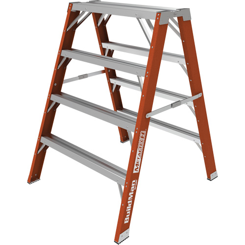 Escabeau chevalet &eacute;tabli Buildman, 4' ha x 36,25" la x 40,5" pr, Capacit&eacute; de 300 lb, Fibre de verre Haskins Industrial Inc.