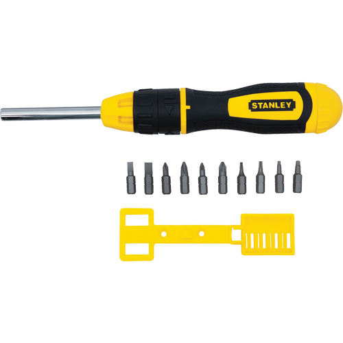 Multi-Bit Ratchet Screwdriver with 10 Bits, Cushion Grip Handle Haskins Industrial Inc.