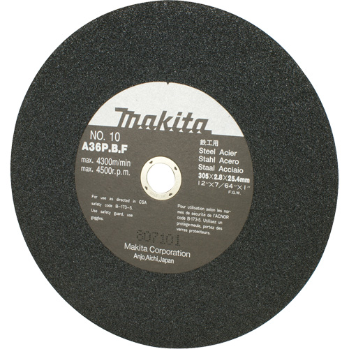 Abrasive Wheel for Cut Off Saws & Angle Cutters, 12" x 7/64", 1" Arbor, 4500 RPM Haskins Industrial Inc.
