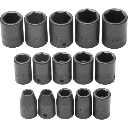 Jeu de douilles, Chocs, Prise 1/2", 6 pans Haskins Industrial Inc.