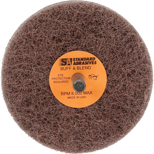 Meule Buff & Blend Standard Abrasives, 3" dia. x 2" la, Arbre 1/4", Oxyde d'aluminium Haskins Industrial Inc.