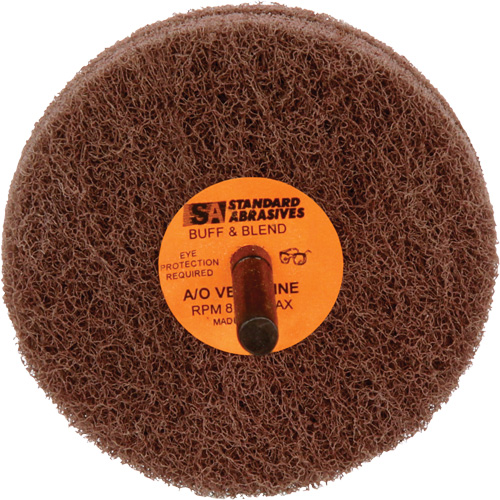 Standard Abrasives 2-Ply Buff & Blend Wheel, 3" Dia. x 2" W, 1/4" Arbor, Aluminum Oxide Haskins Industrial Inc.