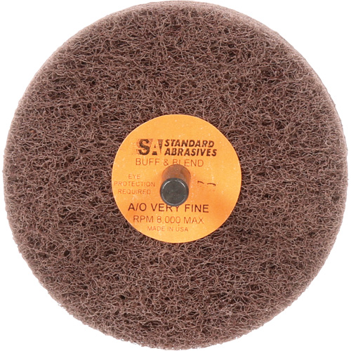 Standard Abrasives Buff & Blend Wheel, 3" Dia. x 3" W, 1/4" Arbor, Aluminum Oxide Haskins Industrial Inc.