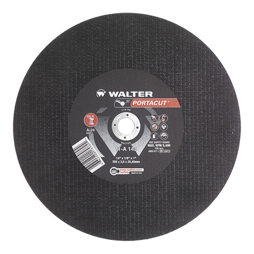 Portacut High Speed Cut-Off Wheel, 14" x 1/8", 1" Arbor, Type 1, Aluminum Oxide, 5400 RPM Haskins Industrial Inc.