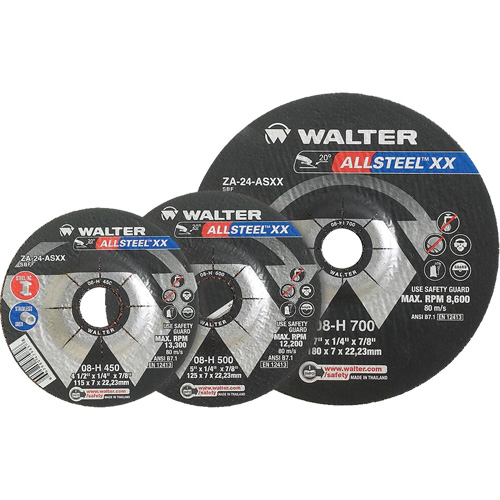 Meules &agrave; moyeu d&eacute;port&eacute; ALLSTEEL Xtra, 9" x 1/4", Arbre 7/8", Type 27 Haskins Industrial Inc.