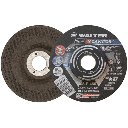 Meule XCAVATOR, 4-1/2" x 1/4", Arbre 7/8", Zirconium, Type 27 Haskins Industrial Inc.