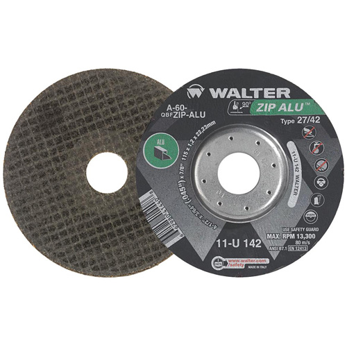 Zip Alu Cut-Off Wheel, 5" x 3/64", 7/8" Arbor, Type 27, Aluminum Oxide, 12200 RPM Haskins Industrial Inc.