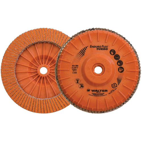 Disque &agrave; lamelles Turbo Enduro-Flex, 6" x 5/8"-11, Type 27S, Grain 36/60, C&eacute;ramique Haskins Industrial Inc.