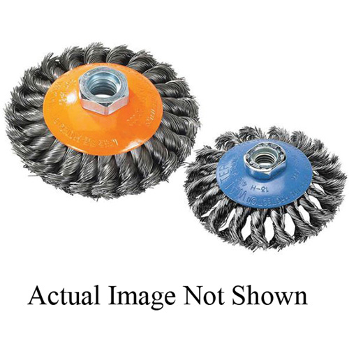 Knot-Twisted Wire Saucer Cup Brush, 6" Dia. x 5/8"-11 Arbor Haskins Industrial Inc.