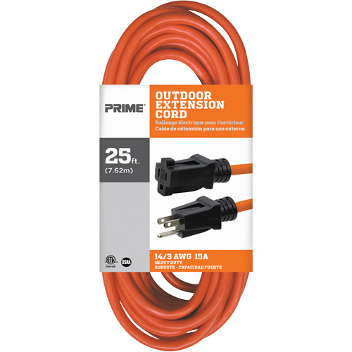 Cordon rallonge en vinyle, Ext&eacute;rieur, SJTW, AWG 14/3, 15 A, 25' Haskins Industrial Inc.