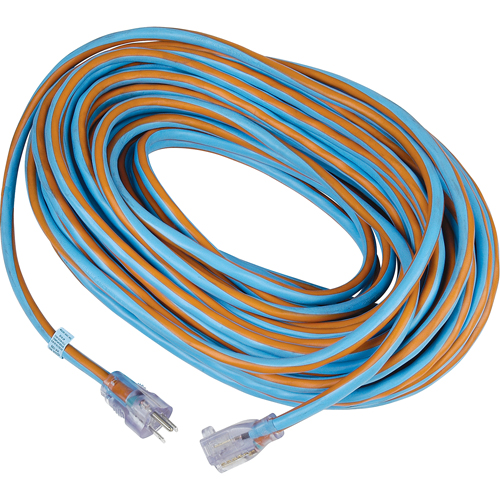 Cordon rallonge verrouillable toute saison en caoutchouc TPE Arctic Blue, Toutes saisons, SJEOW, AWG 12/3, 15 A, 100' Haskins Industrial Inc.