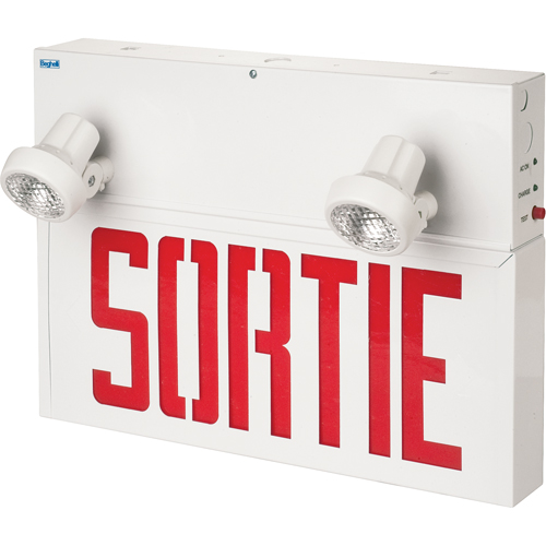 Stella Combination Signs - Sortie, LED, Hardwired, 17-1/2" L x 12-1/2" W, French Haskins Industrial Inc.