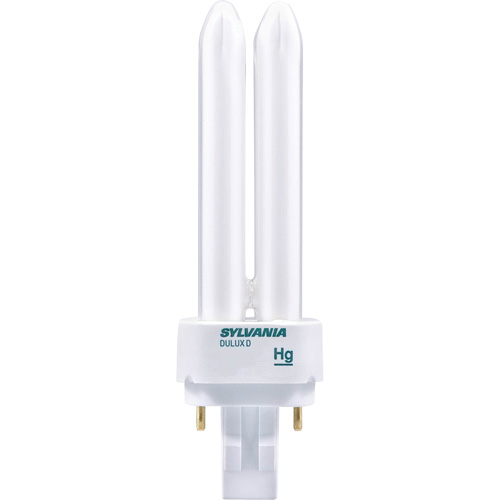 Dulux&reg; D Preheat Double-Tube Compact Fluorescent Lamp, D (T4), 26 W, 4100 K, G24Q-3 Base, 10000 hrs. Haskins Industrial Inc.