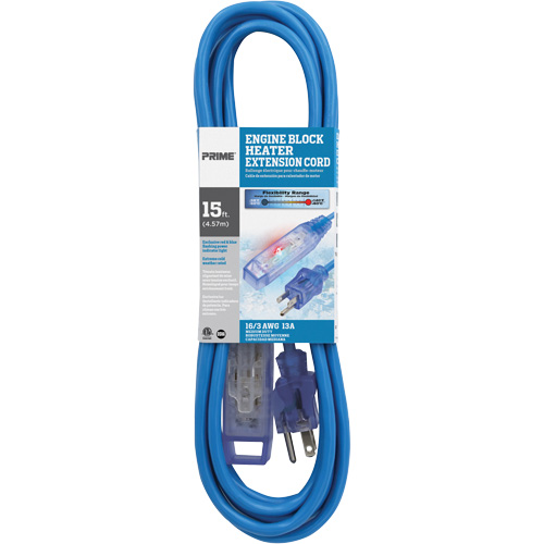 Chauffe-moteur Glacier Flex, Toutes saisons, SJTW, AWG 16/3, 13 A, 3 prise(s), 15' Haskins Industrial Inc.