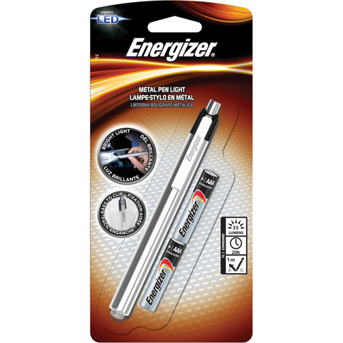 Lampe stylo, DEL, 35 lumens, Corps en Aluminium, piles AAA, Compris Haskins Industrial Inc.