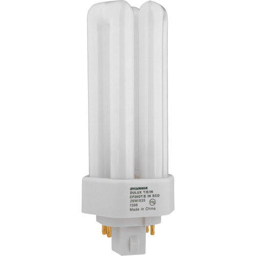 Dulux&reg; D/E/IN Amalgam Triple-Tube Compact Fluorescent Lamp, T (T4), 26 W, 4100 K, G24Q-3 Base, 16000 hrs. Haskins Industrial Inc.