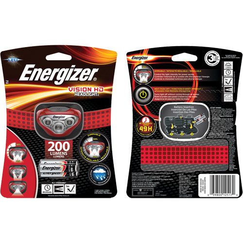Vision Headlight, LED, 200 Lumens, 8.5 Hrs. Run Time, AAA Batteries Haskins Industrial Inc.