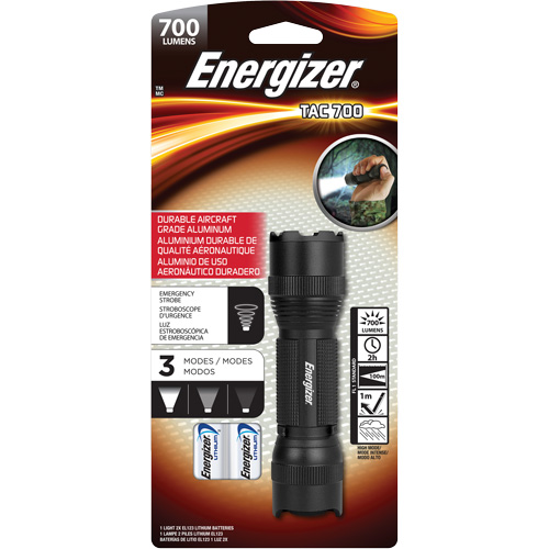 TAC 700 Flashlight, LED, 700 Lumens, CR123 Batteries Haskins Industrial Inc.
