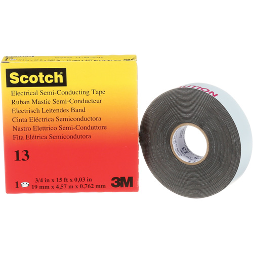 Scotch&reg; Electrical Semi-Conducting Tape, 19 mm (3/4") x 4.6 m (15'), Black, 30 mils Haskins Industrial Inc.
