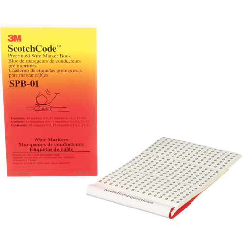 Livret d'&eacute;tiquettes pour le marquage de fils pr&eacute;imprim&eacute;es ScotchCode Haskins Industrial Inc.